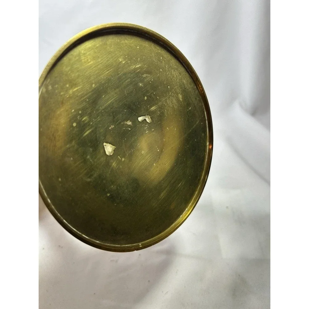 Vintage Large Twisted Vase Spiral Brass Ribbed Wine Goblet Cup 11.5